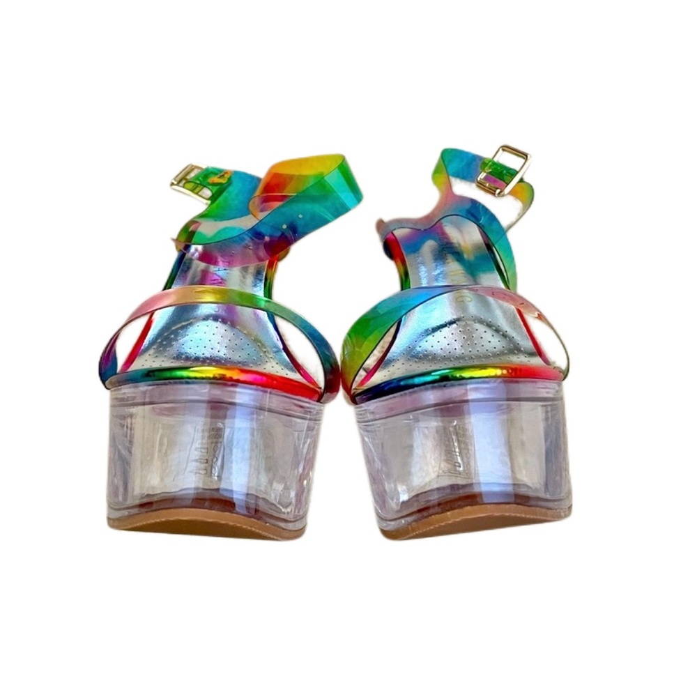 Azalea Wang Rainbow Croix Clear Platform Heels - Picture 5 of 12